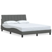Letto matrimoniale | Letto per adulti | Giroletto senza Materasso Hanko Grigio Scuro 140x190 cm Tessuto