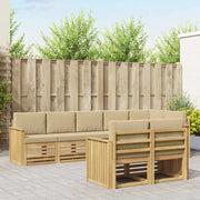 Set di divani da esterno 8 pcs Bianco e Beige 3392033