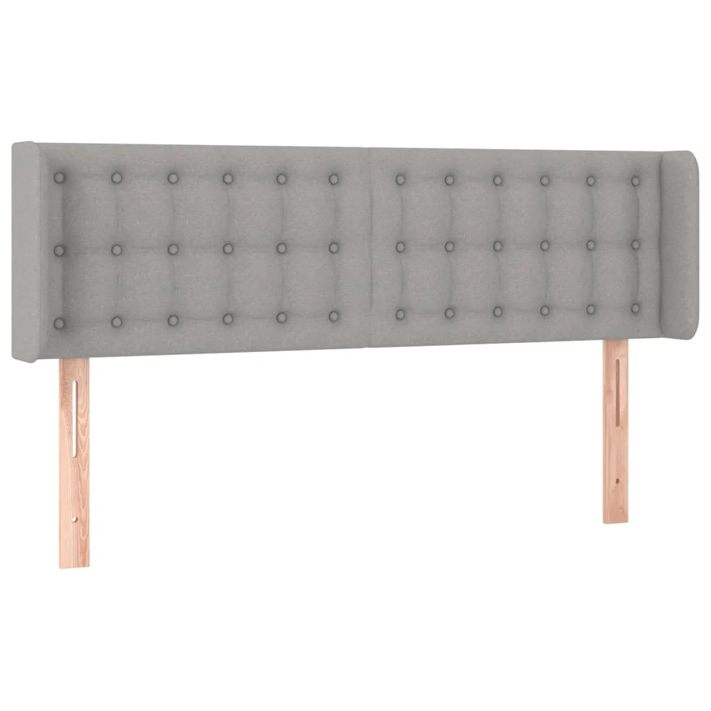 Testiera | Testata ad Orecchio Grigio Chiaro 147x16x78/88 cm in Tessuto