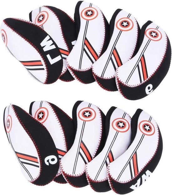 Set di protezione per club da golf premium, 10 pezzi con copricapo elastico per putter