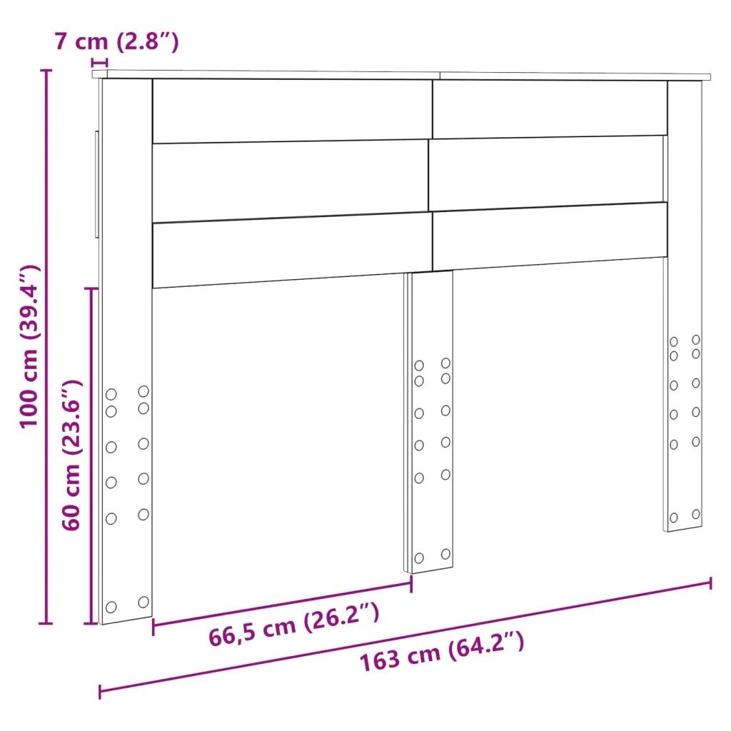 Testiera Grigio Sonoma Legno ingegnerizzato 888098