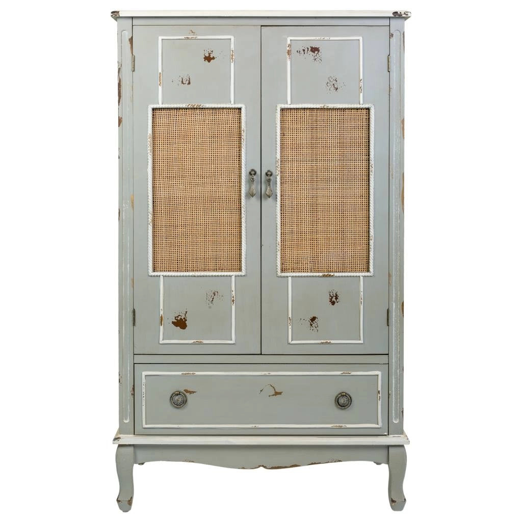 Armadio in legno e rete in bambù 80x42x138