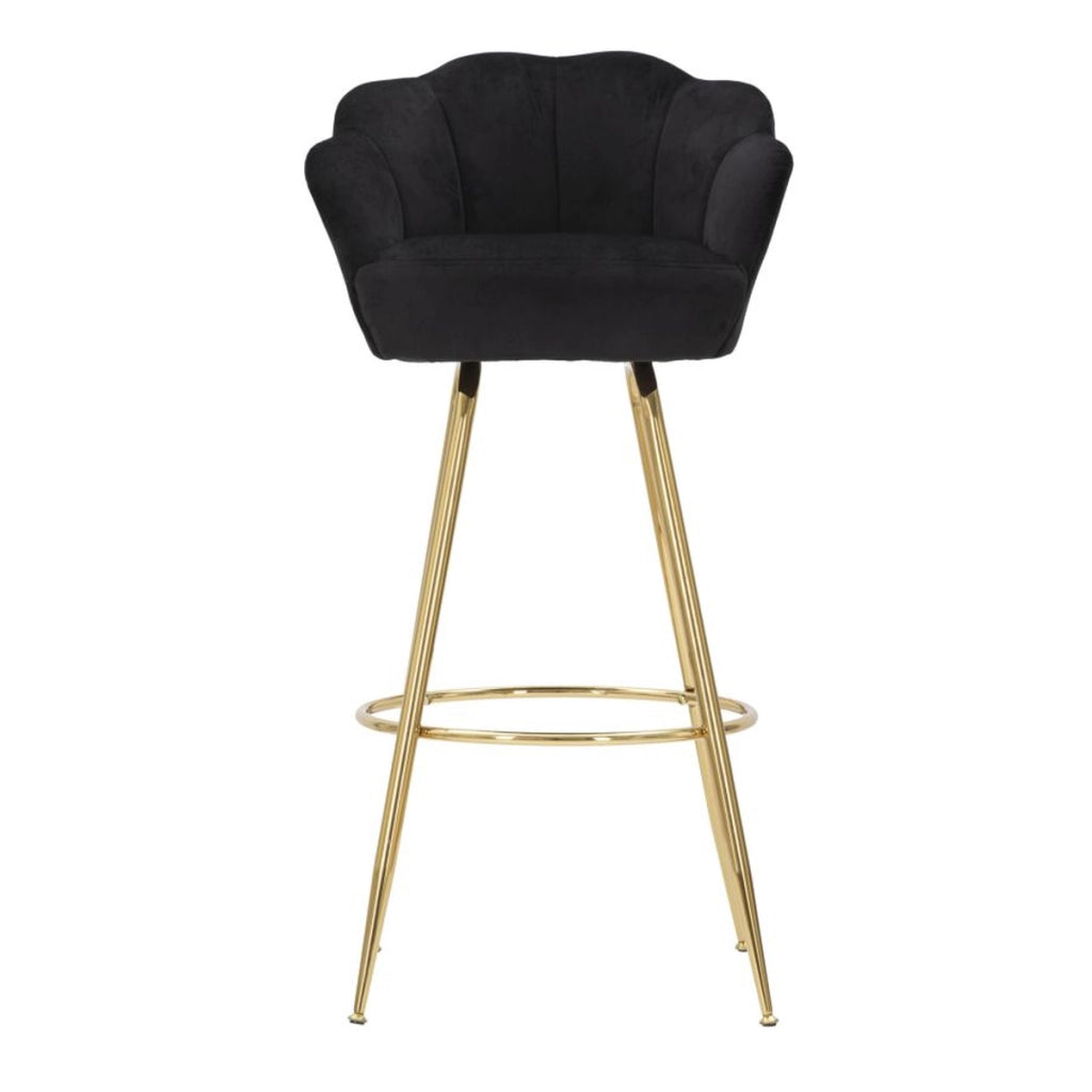 Sgabello Alto VKH452, Nero, Metallo, 55x53x110 cm