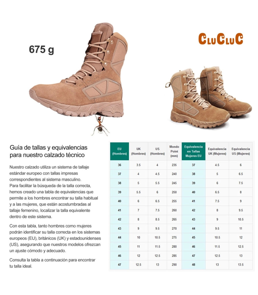 LEOPARD - Stivale Militare Professionale con Cerniera | Ultra Leggero | Antiscivolo