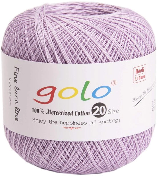 Filato a mano di cotone mercerizzato - 20 giri - 6 strati - Fiorellini fini - 400 yd / 365 m - Filo per cucire
