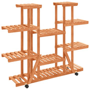 Portafiori | Sostegno per piante con Ruote 110x25x115 cm in Legno Massello di Abete