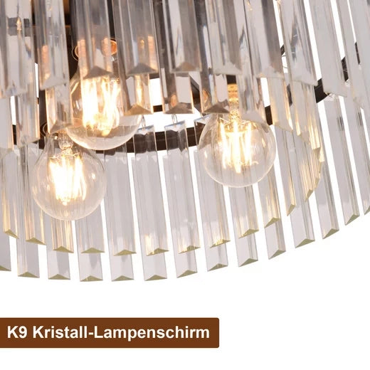 ZMH Lampada da soffitto nera moderna in cristallo E27 per soggiorno cucina ufficio