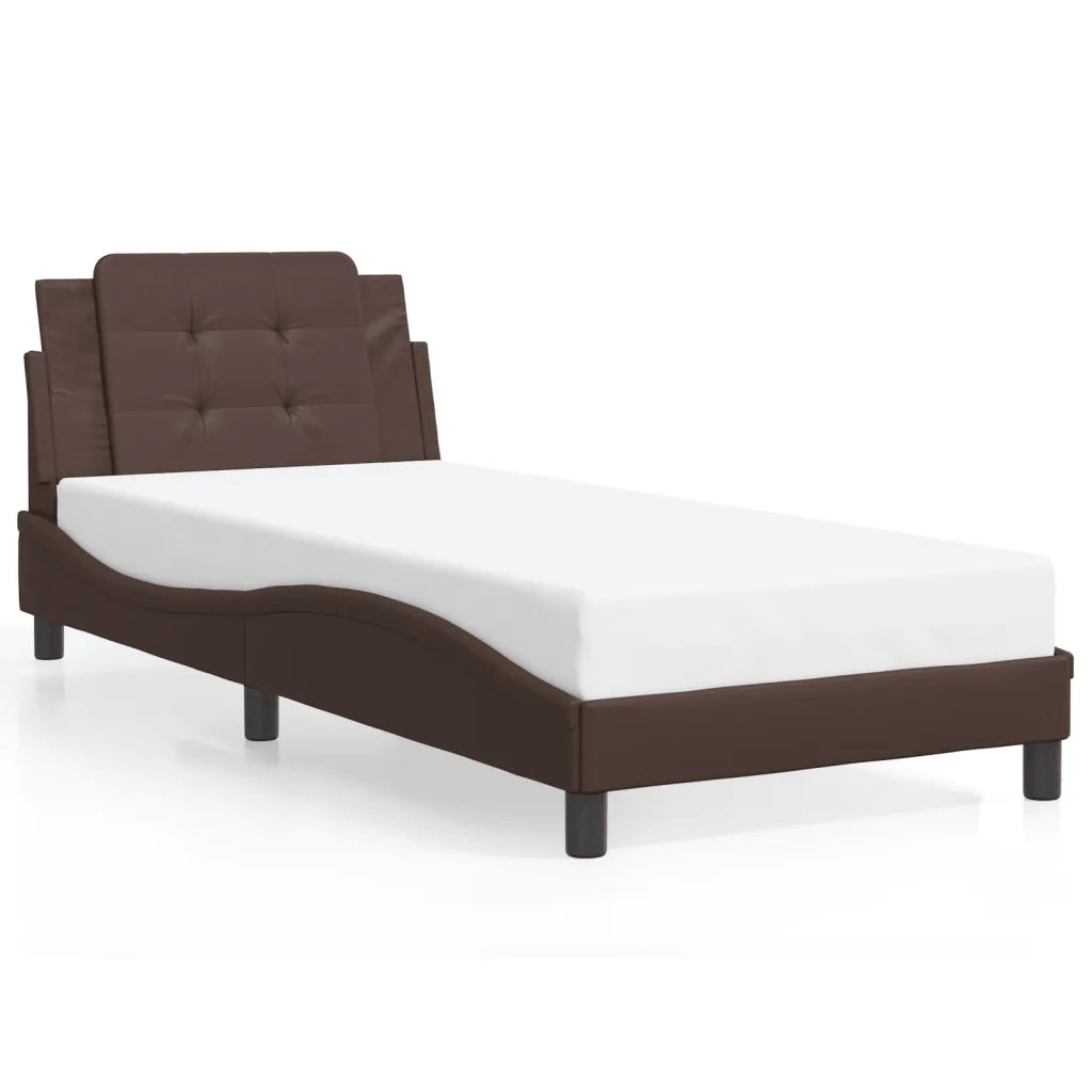 Giroletto con LED senza Materasso-Struttura Letto con LED Zadar Marrone 80x200 cm