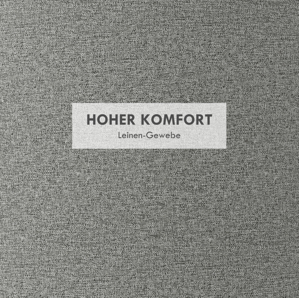 Pouf rotondo con contenitore e coperchio pieghevole in tessuto effetto lino grigio Ø56 x 42 cm