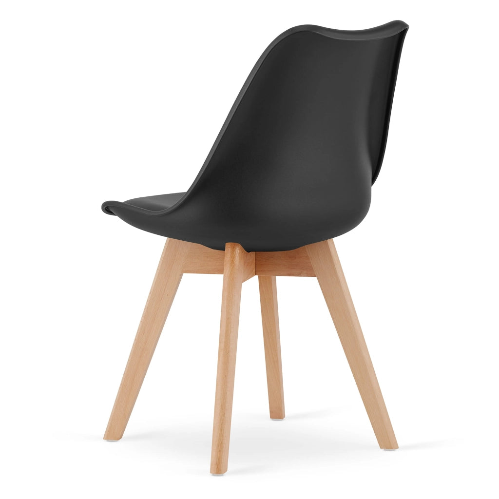 Sedia VALORA RIXK - Sedia ergonomica da pranzo nera x2