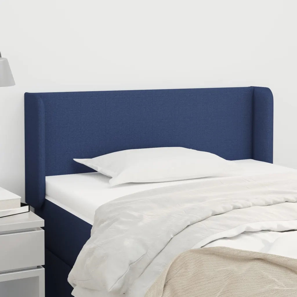 Testiera | Testata ad Orecchio Blu 83x16x78/88cm in Tessuto