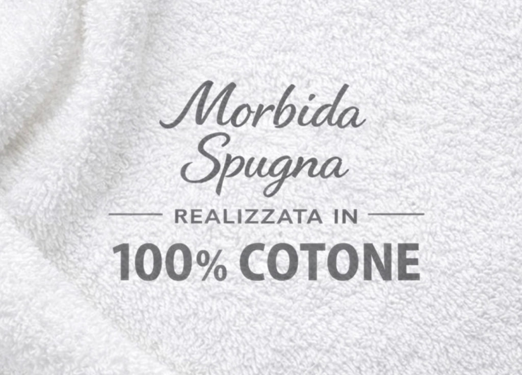 Accappatoio Con Cappuccio In Morbida Spugna Mod. Sophie Tinta Unita - M - Petrolio
