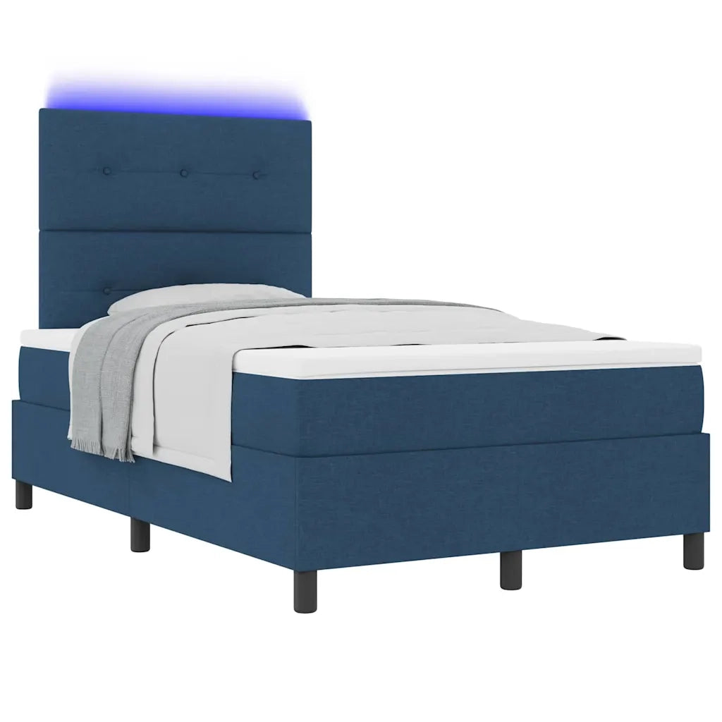 Letto a molle con materasso con led Blu 120 x 200 cm Tessuto