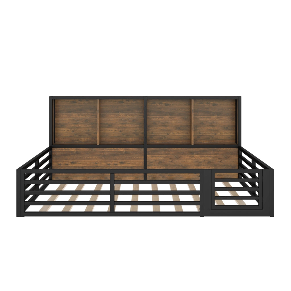 letto a piattaforma mdf metallo nero 140 x 200 cm