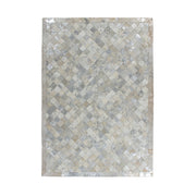 Tappeto patchwork Eclipse 200 in pelle grigio e argento