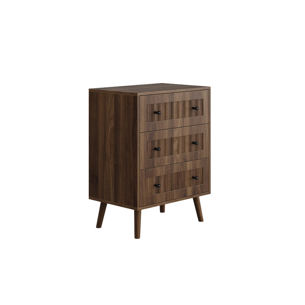 Cassettiera con 3 cassetti, stile moderno, per camera da letto e ingresso, in MDF color noce, 60 × 40 × 79 cm