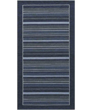 Tappeto STYLE BLU cm.55x140 moderno a righe, passatoia cucina multiuso lavabile velour antiscivolo