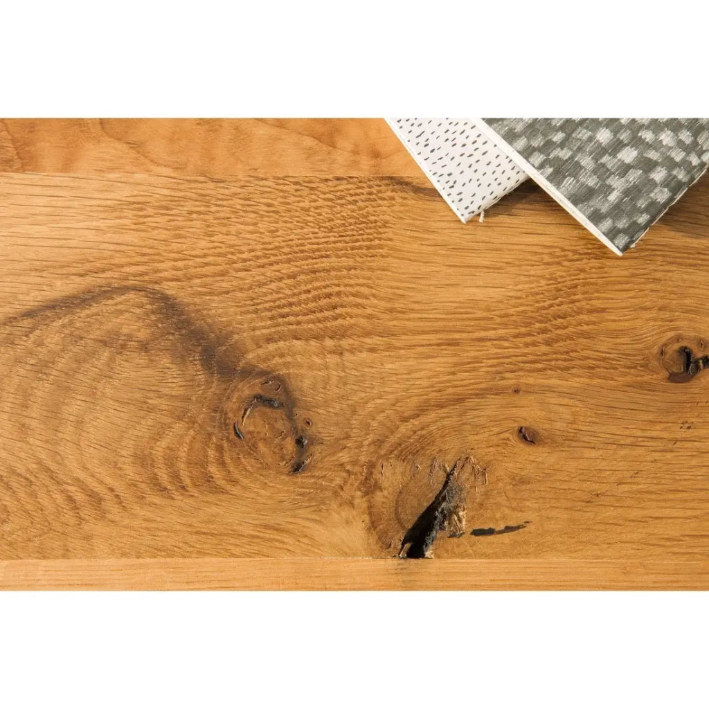 Tavolo da pranzo CAVARA – Rovere selvatico e metallo nero – 200 cm – Stile industriale