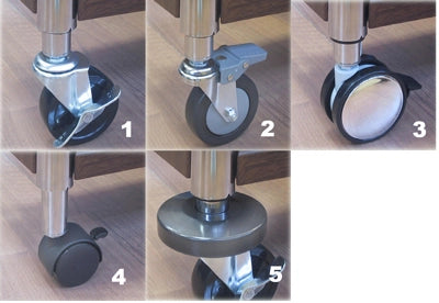 Set 4 ruote per scaffali componibili in metallo