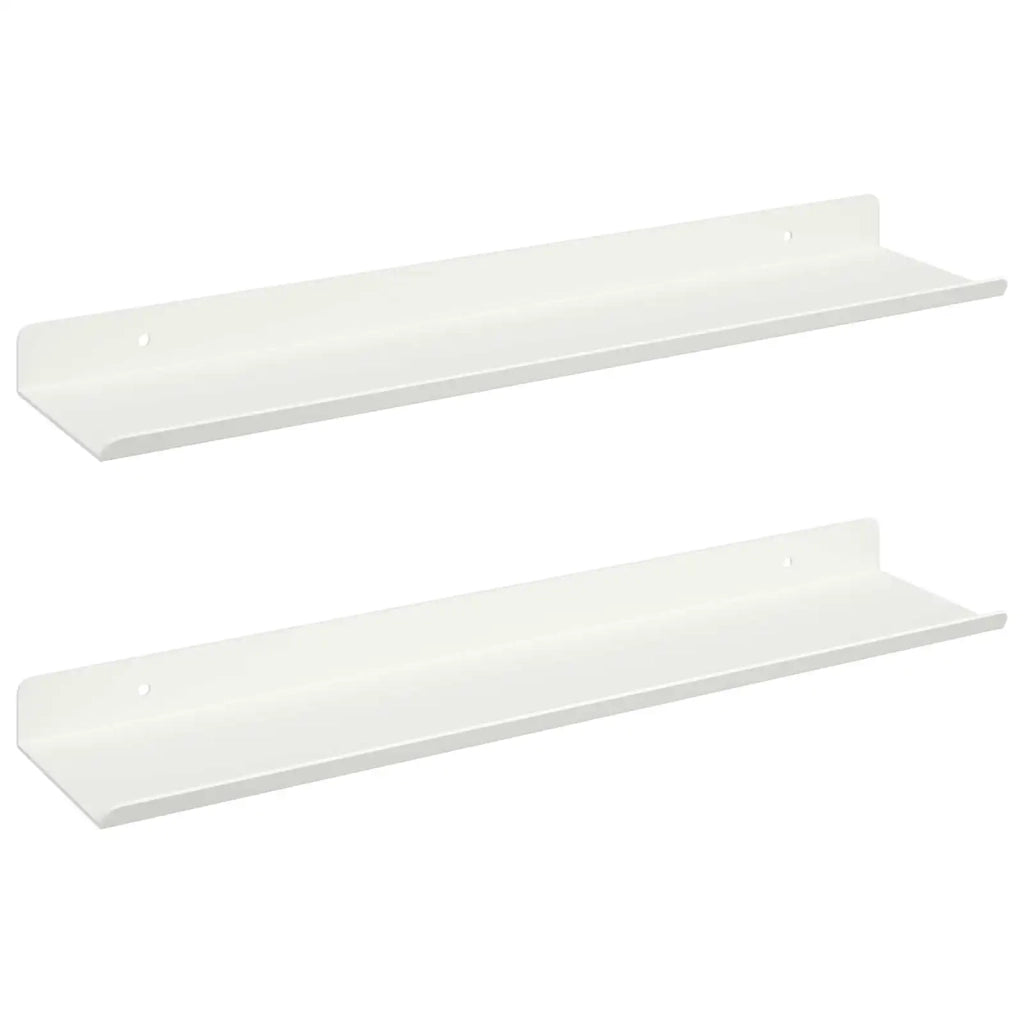 2 pz Mensola | Ripiano | Scaffale sospesa Bianco 40 x 8,5 x 2,5 cm Acciaio