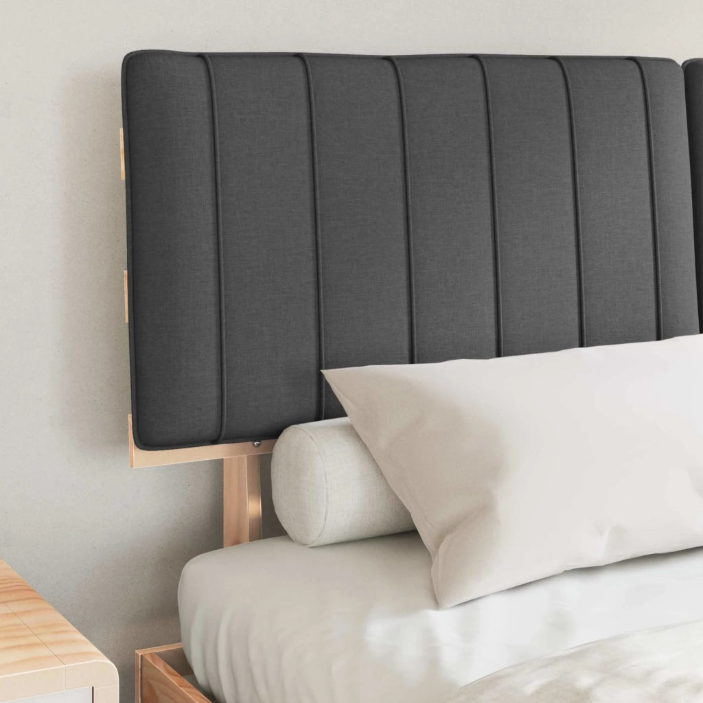 Letto con Testiera Rivestita Grigio scuro 160 x 200 cm