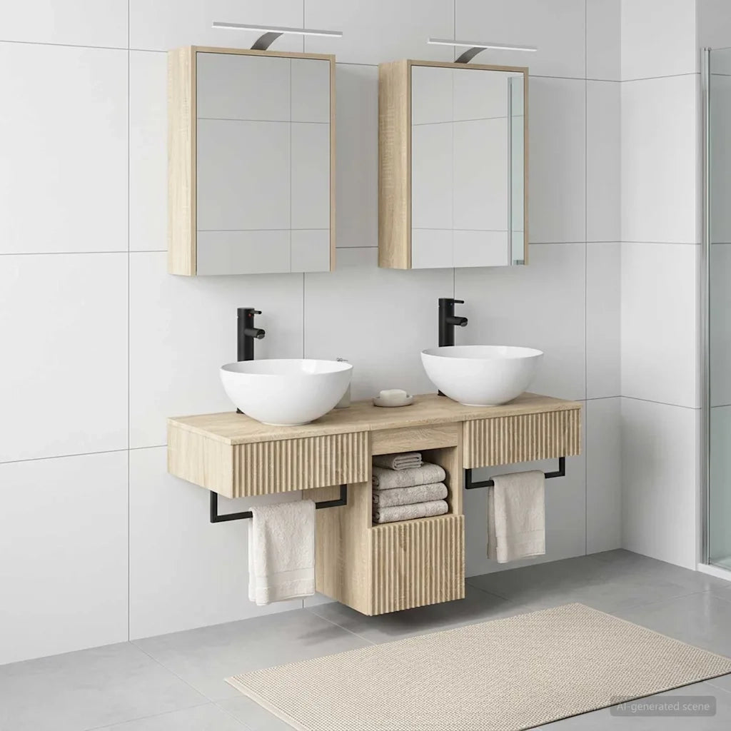 Set di Armadi da Bagno 5 pz Rovere Sonoma Legno ingegnerizzato 3406281