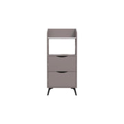 Mobile Multiuso 60x36x136 cm con 2 Cassetti e 1 Ripiano in Melamina Tortora