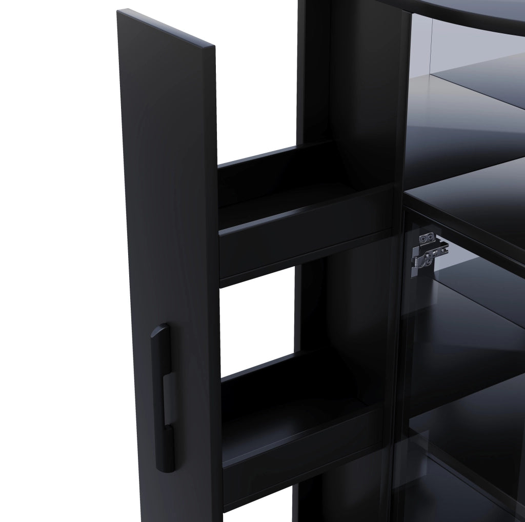 VETRINA Estraibile 64x42x112 cm con LED e Vetro ESG Nera