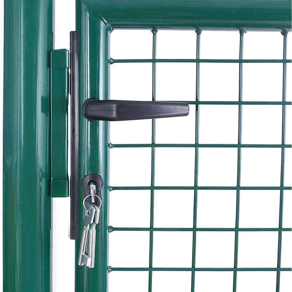 Cancello Pedonale Cancelletto Recinzione Giardino Acciaio 100x150cm con Chiave