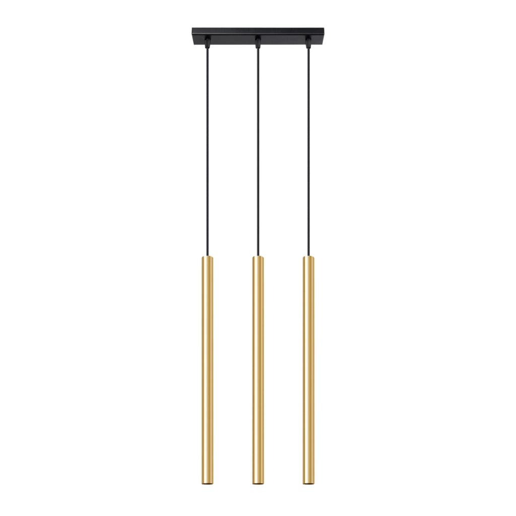 Lampada da soffitto moderna in acciaio a 3 luci color verde oceano PATELO, oro lucido