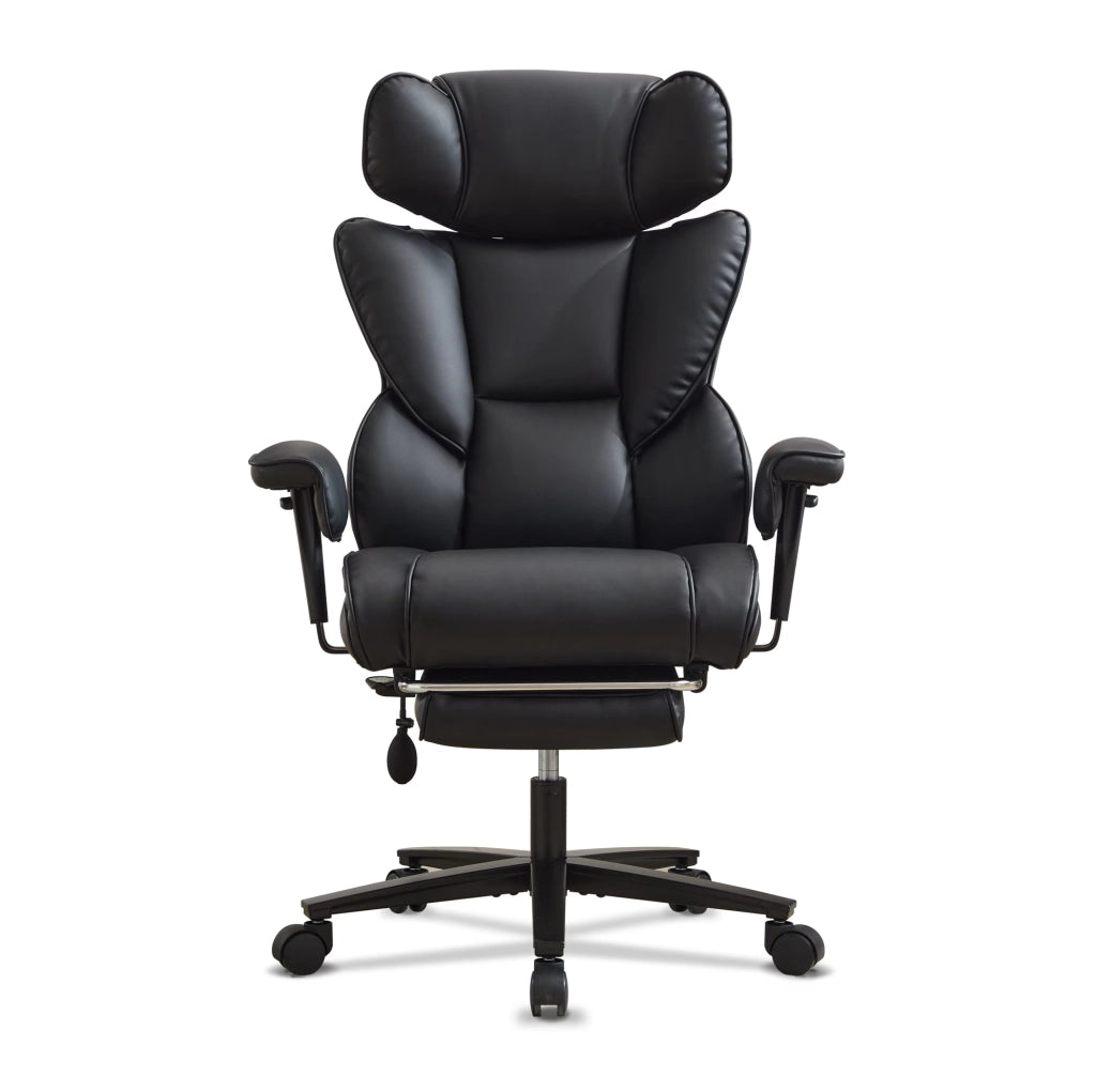 Sedia da ufficio reclinabile ergonomica nera con supporto lombare