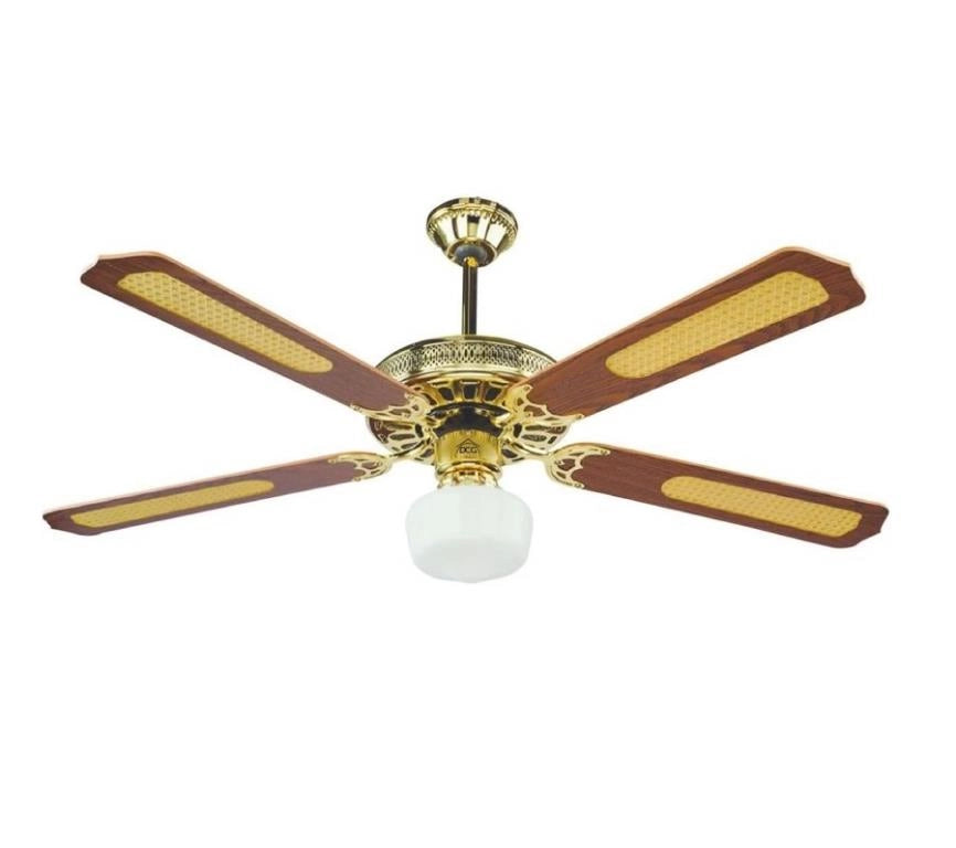 Ventilatore a Soffitto in Legno 4 Pale con Luce 65 Watt
