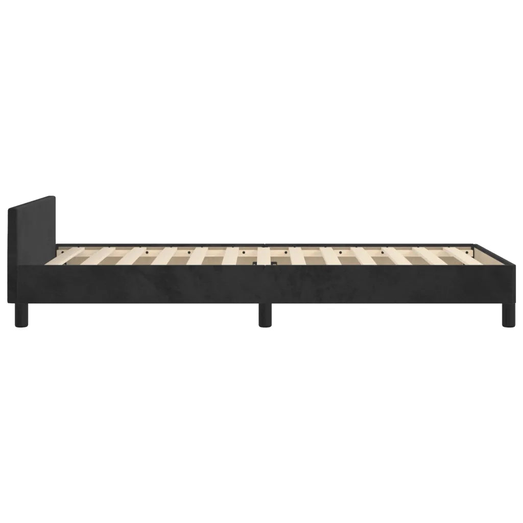 Giroletto senza Materasso-Struttura Letto Nero 100x200 cm in Velluto 636452