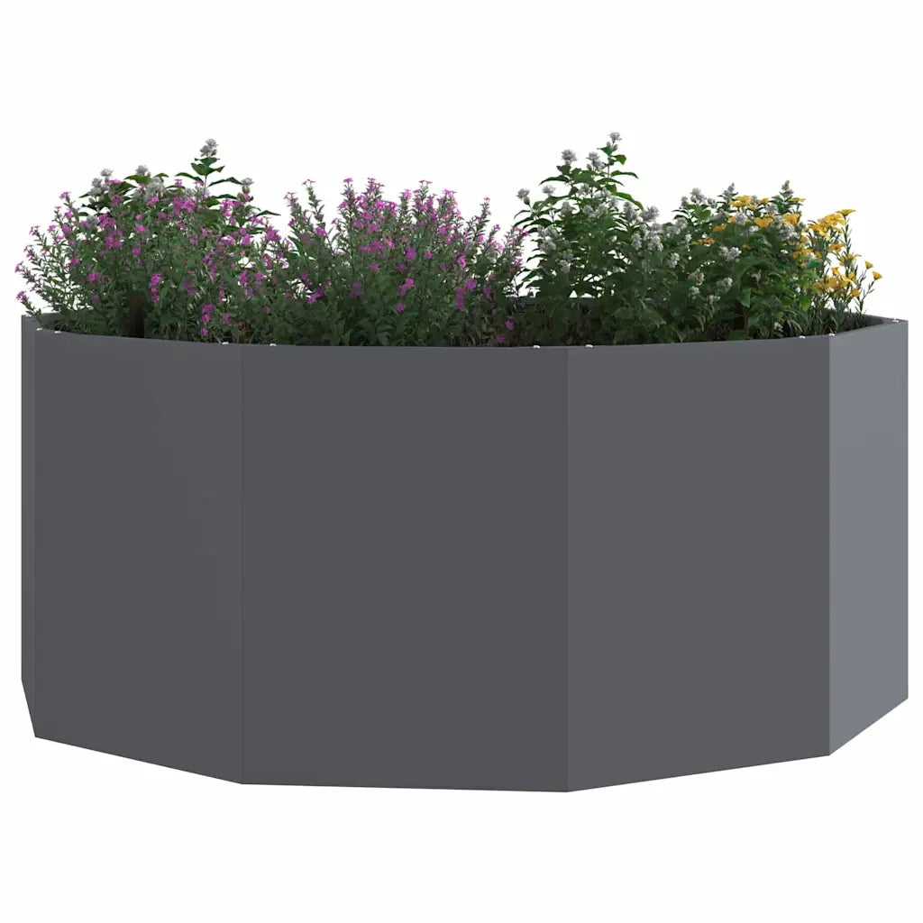Fioriera Antracite 120 x 120 x 50 cm Acciaio