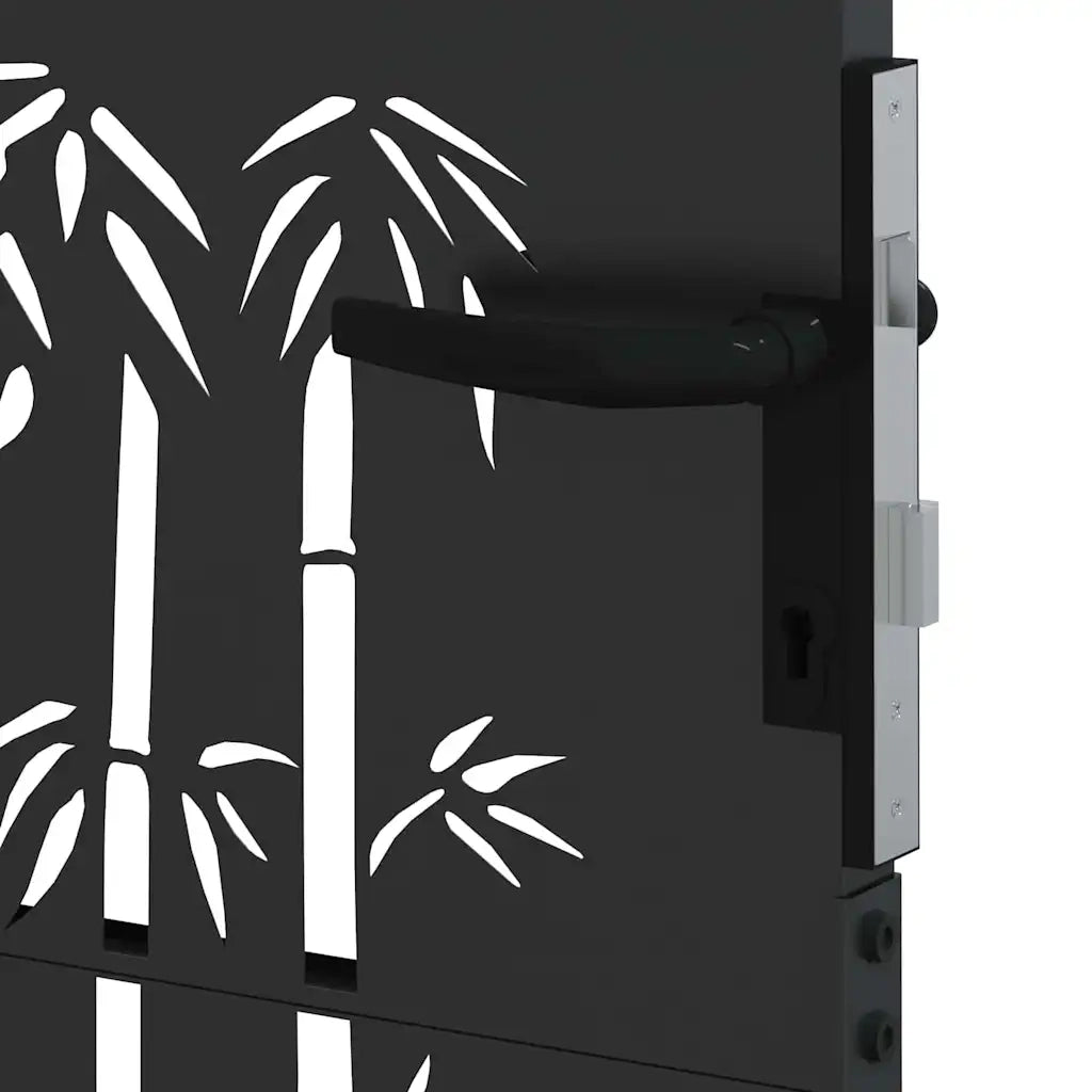 Cancello da giardino con blocco Nero 110 x 205 cm CFW1722348