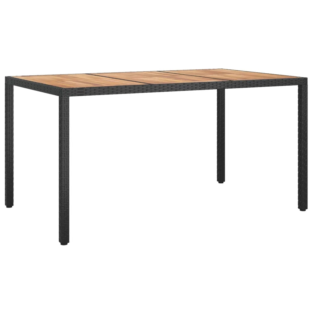 Set da Pranzo da Giardino 5 pz Nero con Cuscini in Polyrattan 3187398