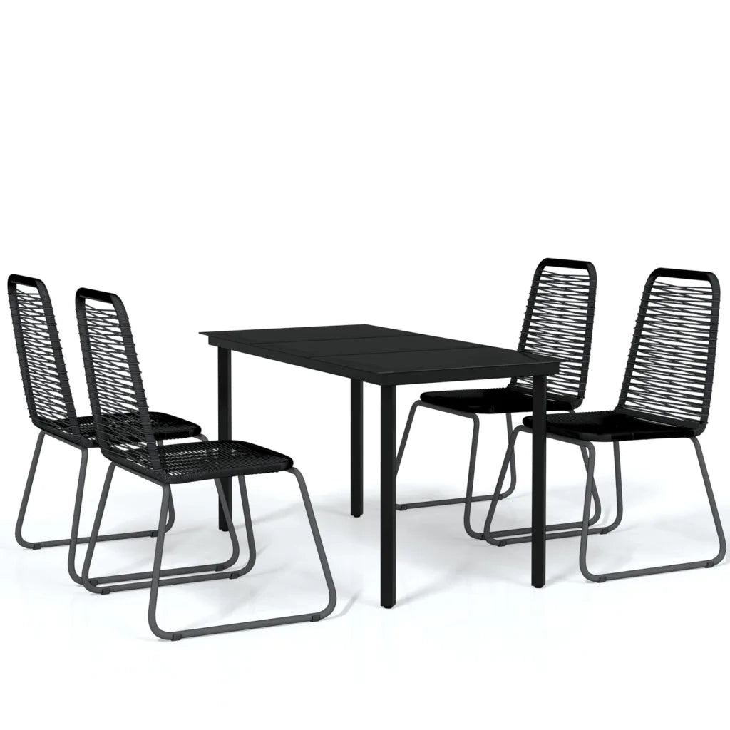 Set da Pranzo da Giardino 5 pz Nero 3099091