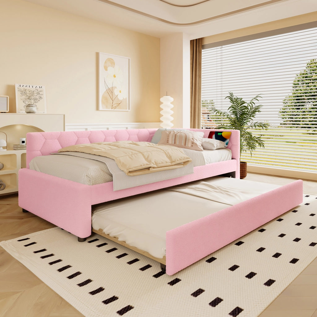 Letto divano 140x200 cm con letto estraibile; rete a doghe; porte USB e USB C; MDF e velluto sintetico bianco