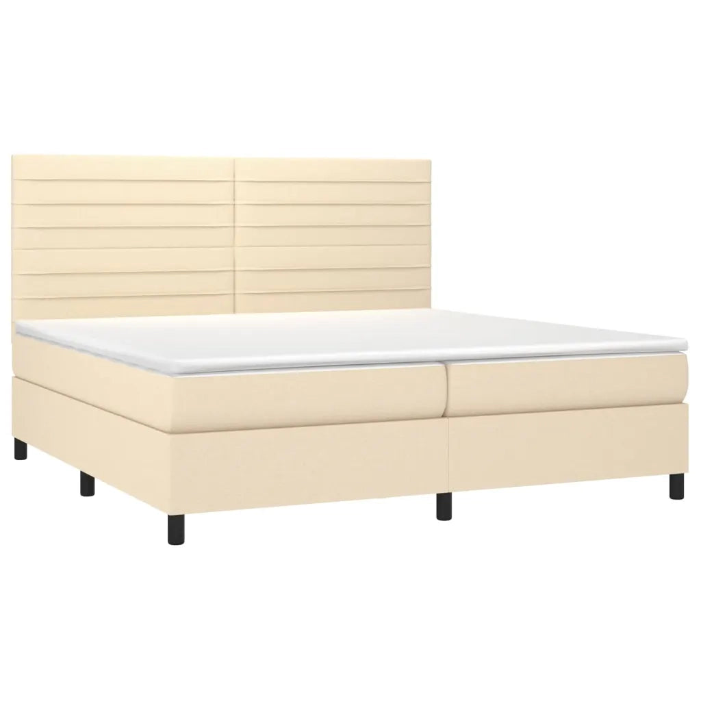 Giroletto a Molle con Materasso Crema 200x200 cm in Tessuto 3141886