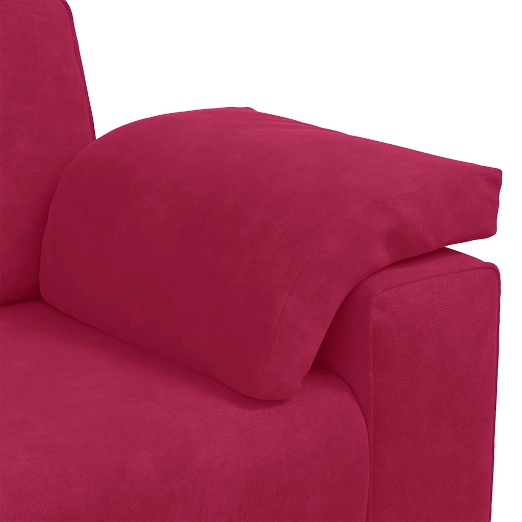 Divano a 3 Posti-Sofa 3 Posti Rosso Vino 178 cm in Velluto