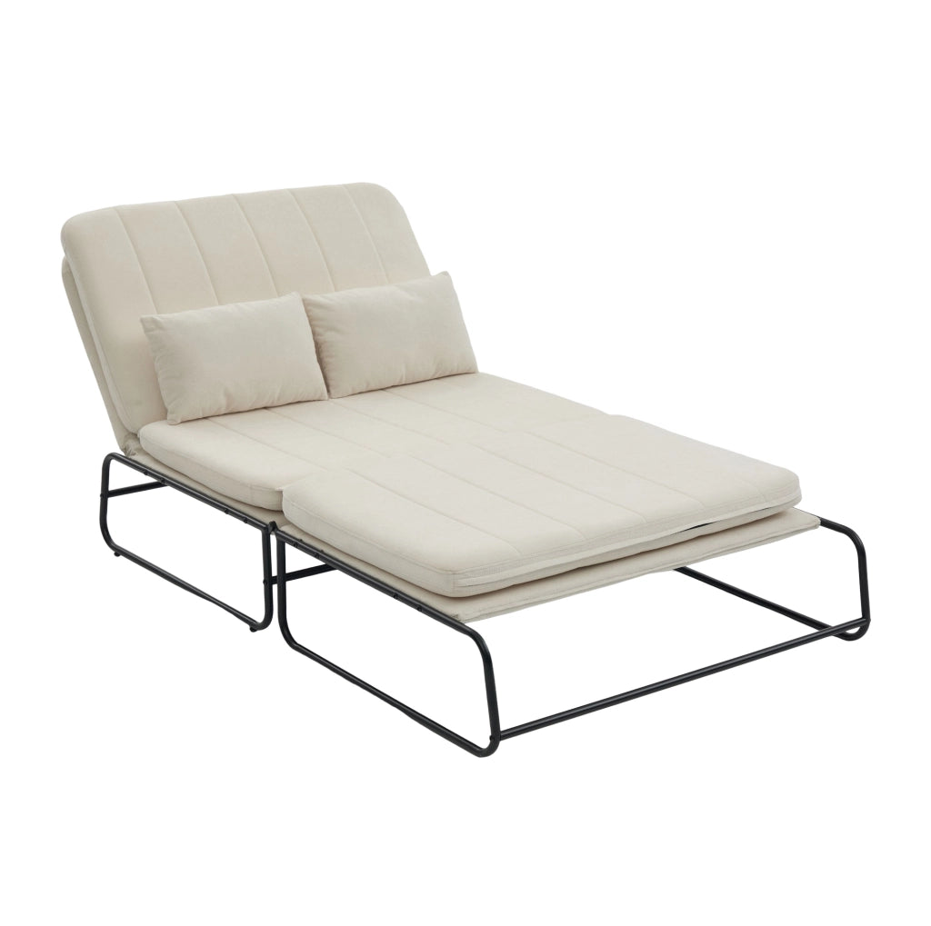 DIVANO LETTO 2 Posti Trasformabile 104x200 cm Chenille Beige