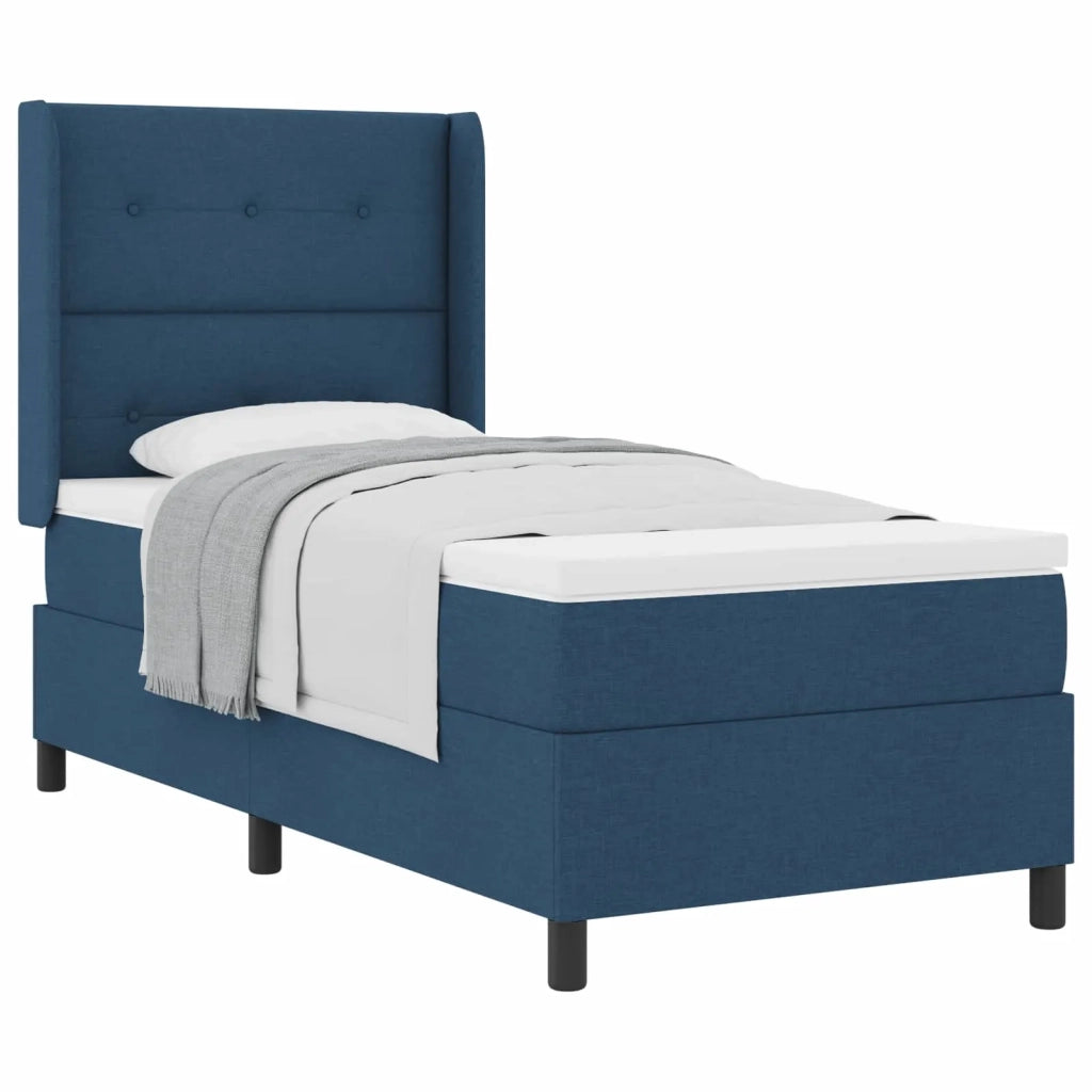 Letto a molle con materasso Blu 80 x 200 cm Tessuto