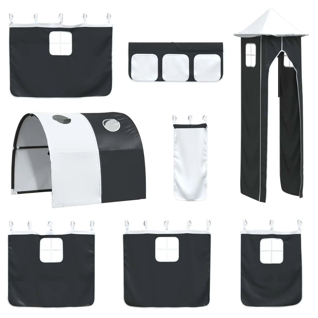 Struttura del letto loft per bambini Bianco e Nero 100 x 190 cm 42020896