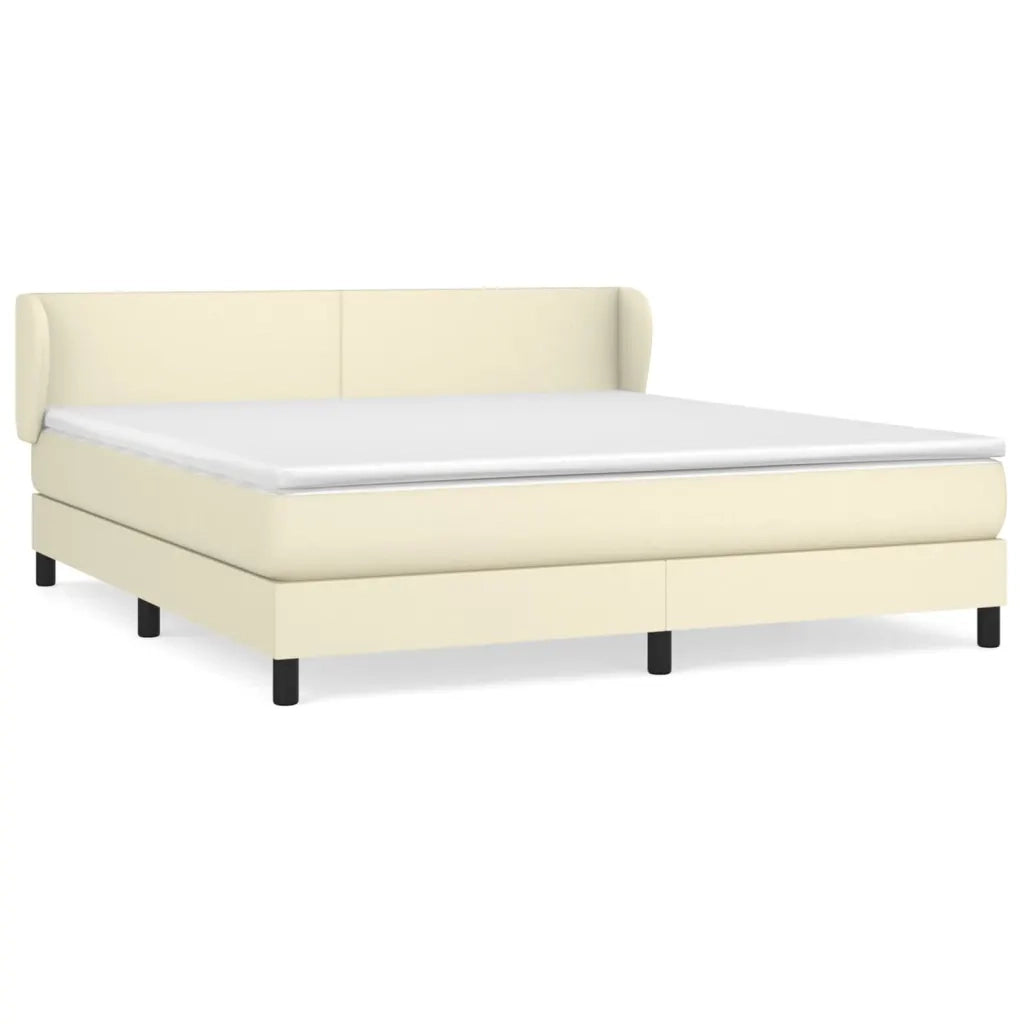 Giroletto a Molle con Materasso Crema 160x200 cm in Similpelle 3127201