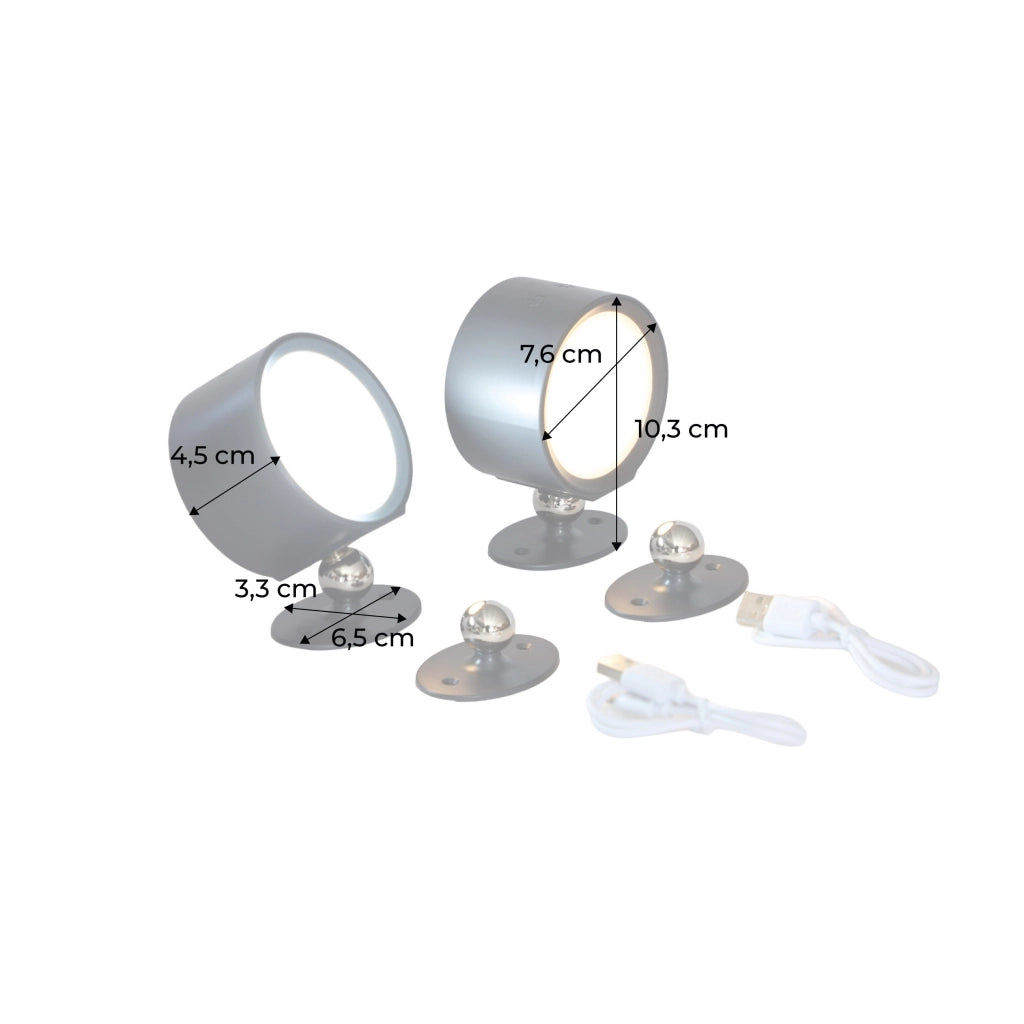 Set 2 lampade ricaricabili per pergola, nero