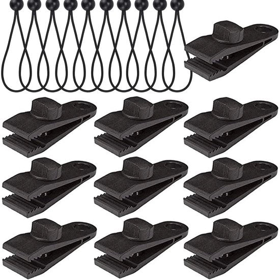 Set di clip per tarp - 20 pezzi - Plastica
