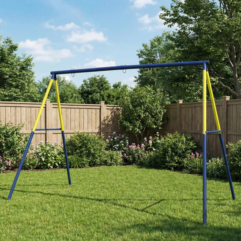 Altalena per Bambini 2 Posti ¨C Zephmum ¨C Metallo Azzurro