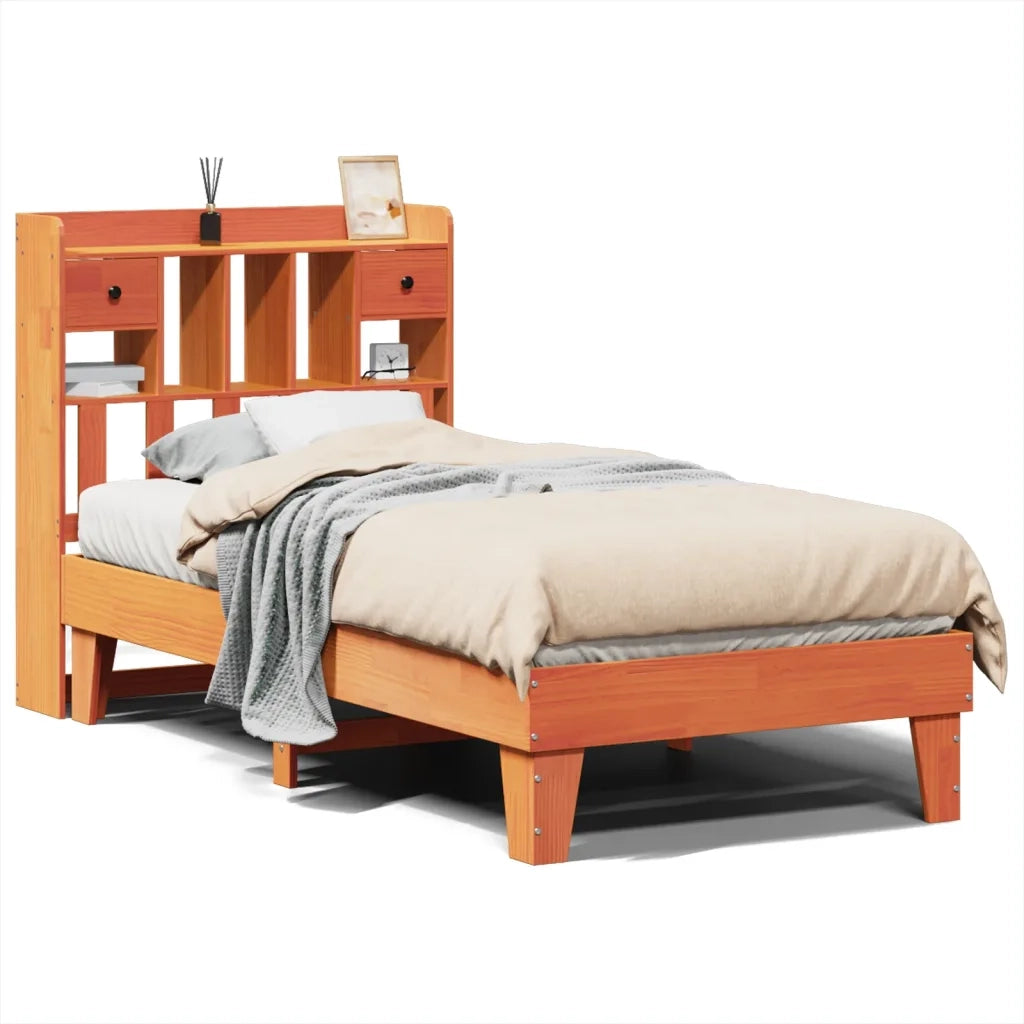 Letto senza Materasso-Struttura Letto Marrone Cera 75x190 cm in Legno di Pino 285090