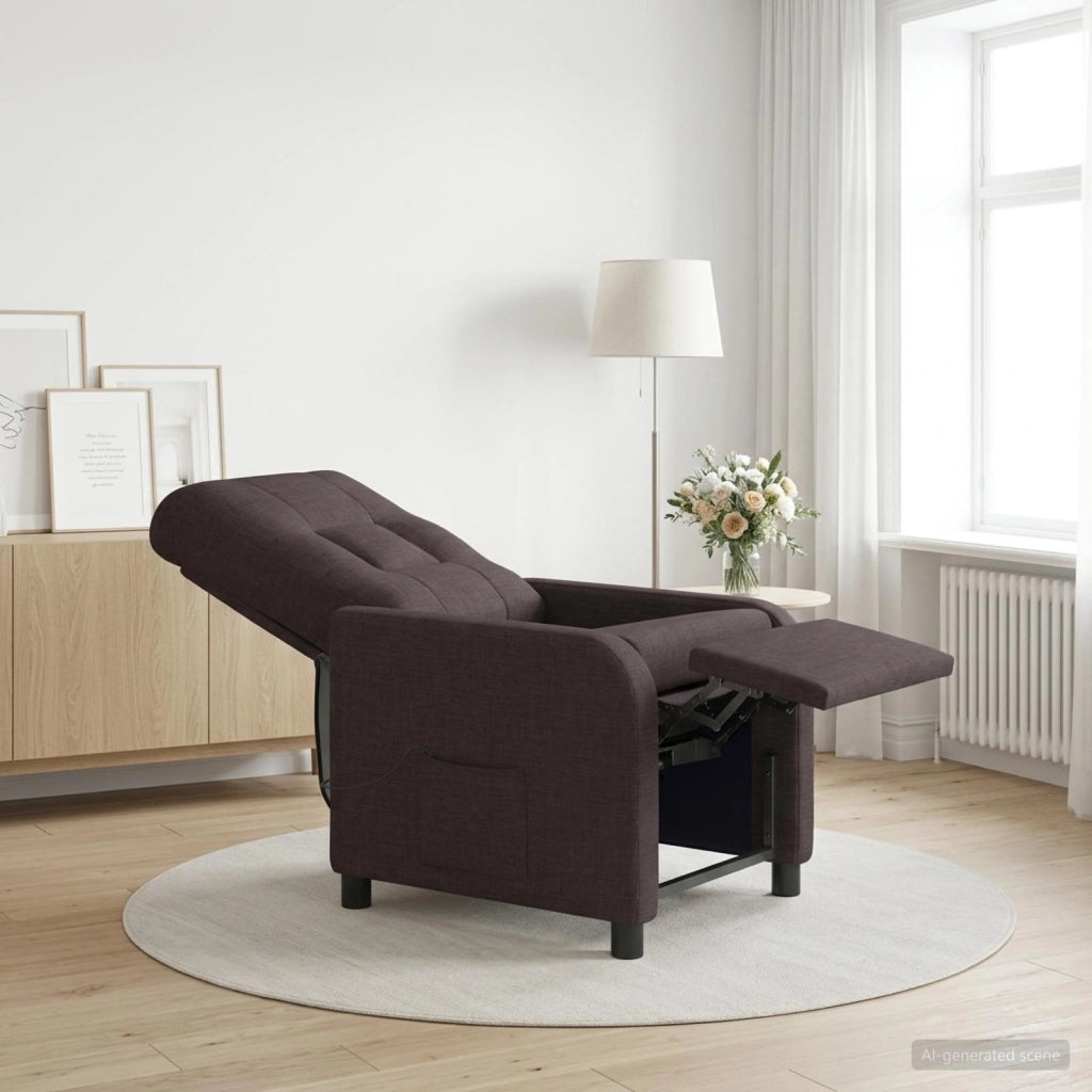 Poltrona Massaggiante Marrone Scuro Tessuto 42035037