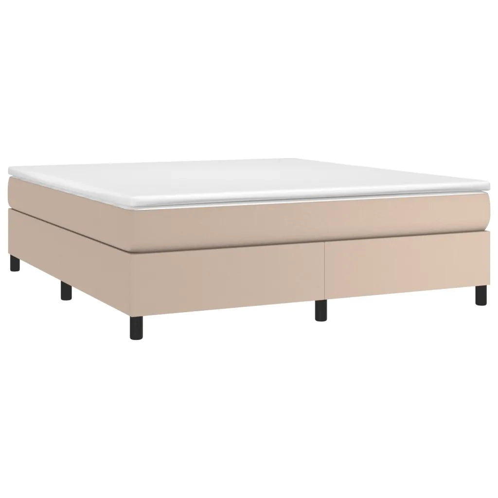 Struttura Letto a Rete a Molle-Giroletto Cappuccino 160x200 cm in Similpelle 517584